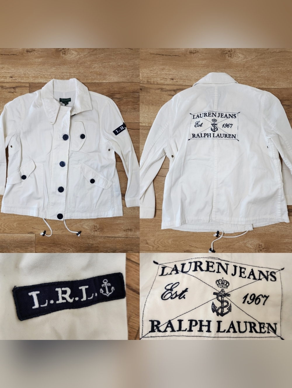VIntage Ralph Lauren Deck Jacket M PETITE Nautical Regatta Anchor Utility Coat
